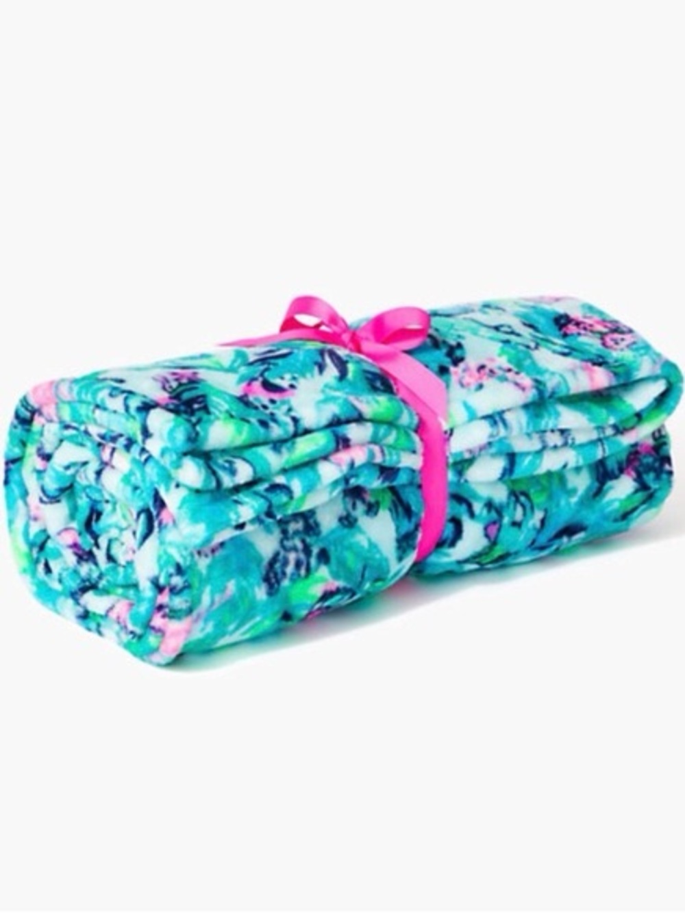 Lilly Pulitzer Fleece Throw Blanket Sea Salt Blue Barking Up The Palm Tree